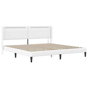 Rám postele s matrací Bílá 200 x 200 cm Umělá kůže - obrázek 6