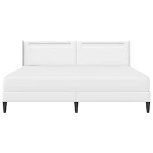 Rám postele s matrací Bílá 200 x 200 cm Umělá kůže - obrázek 8