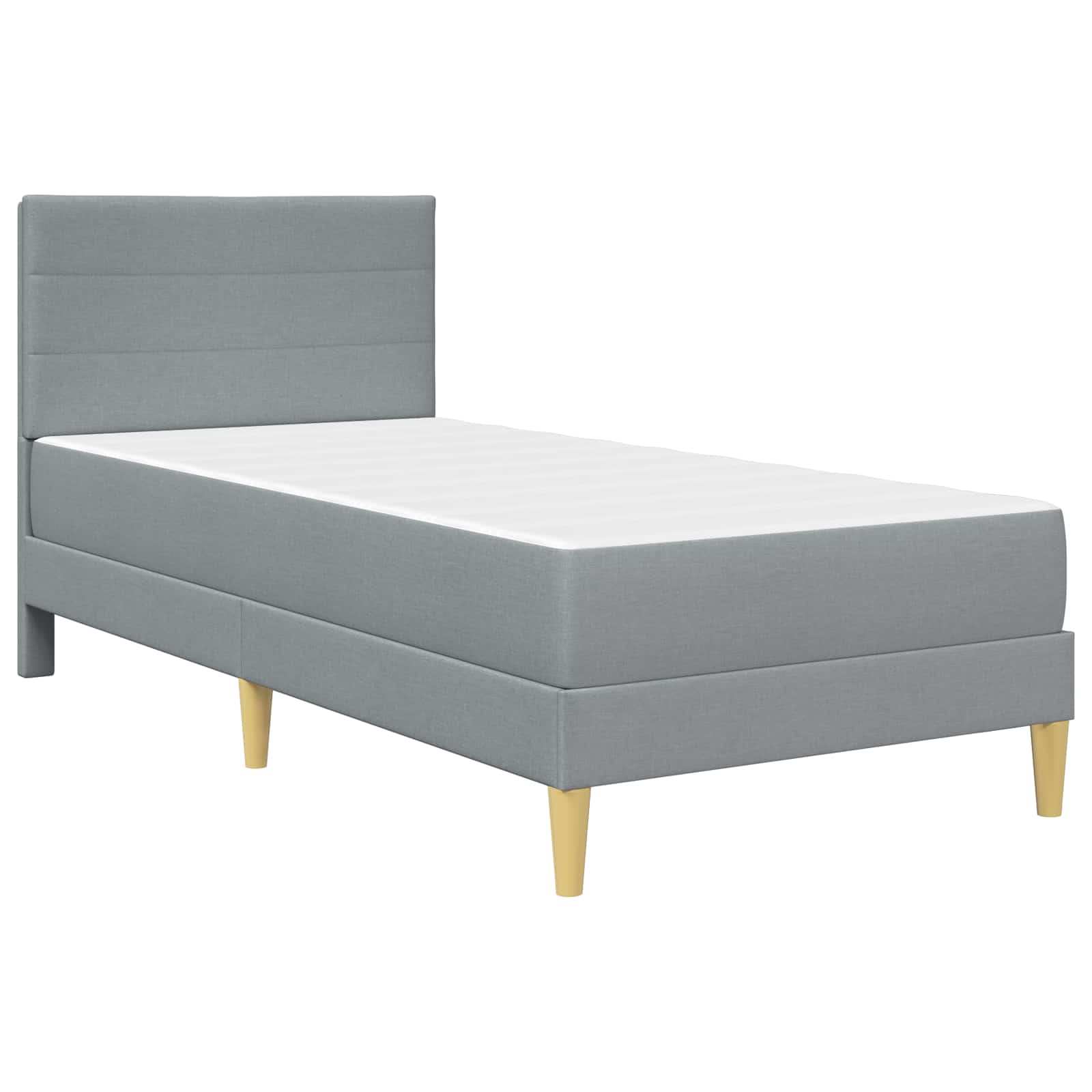 Thumbnail - vidaXL Bettrahmen Hellgrau 90 x 190 cm Polyester