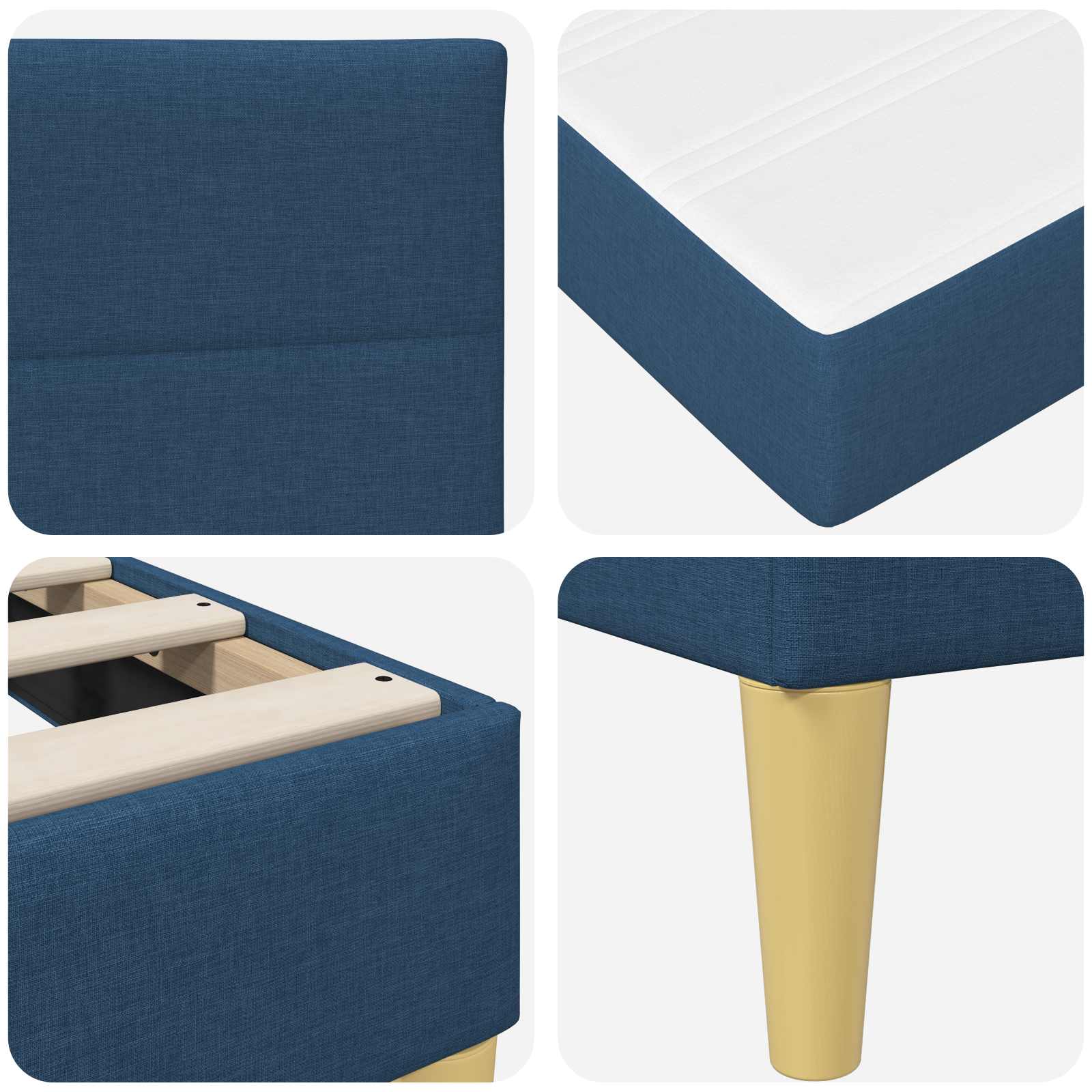 Konstrukcija postelje Modra 140 x 190 cm Poliester - slika 9