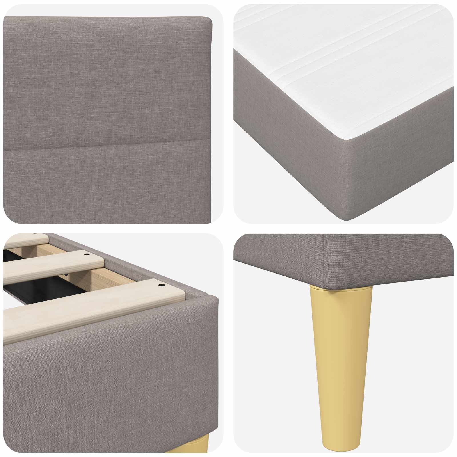 Konstrukcija postelje Taupe 160 x 200 cm Poliester - slika 9