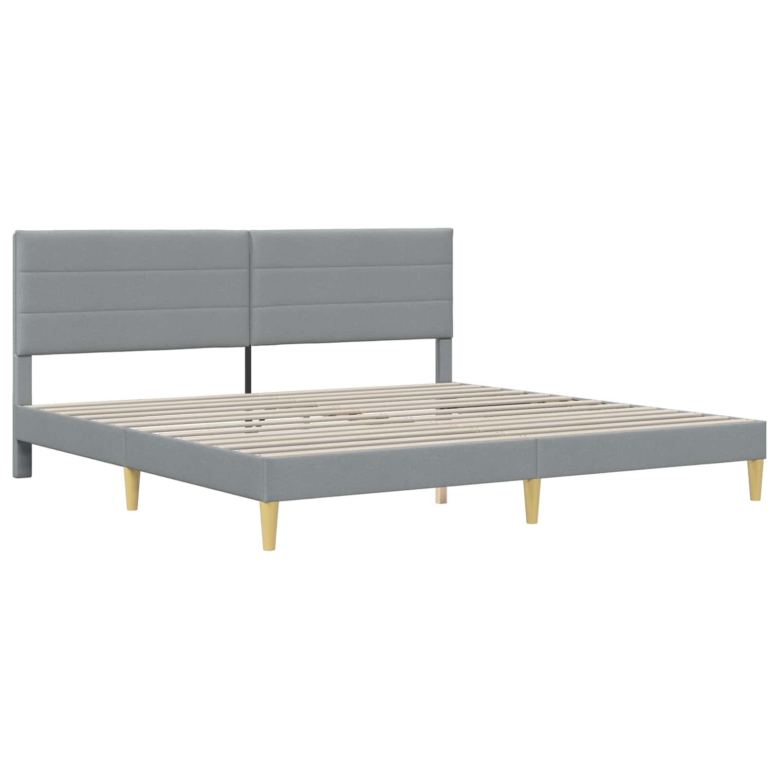 Rám postele Světle šedá 200 x 200 cm Polyester - obrázek 4