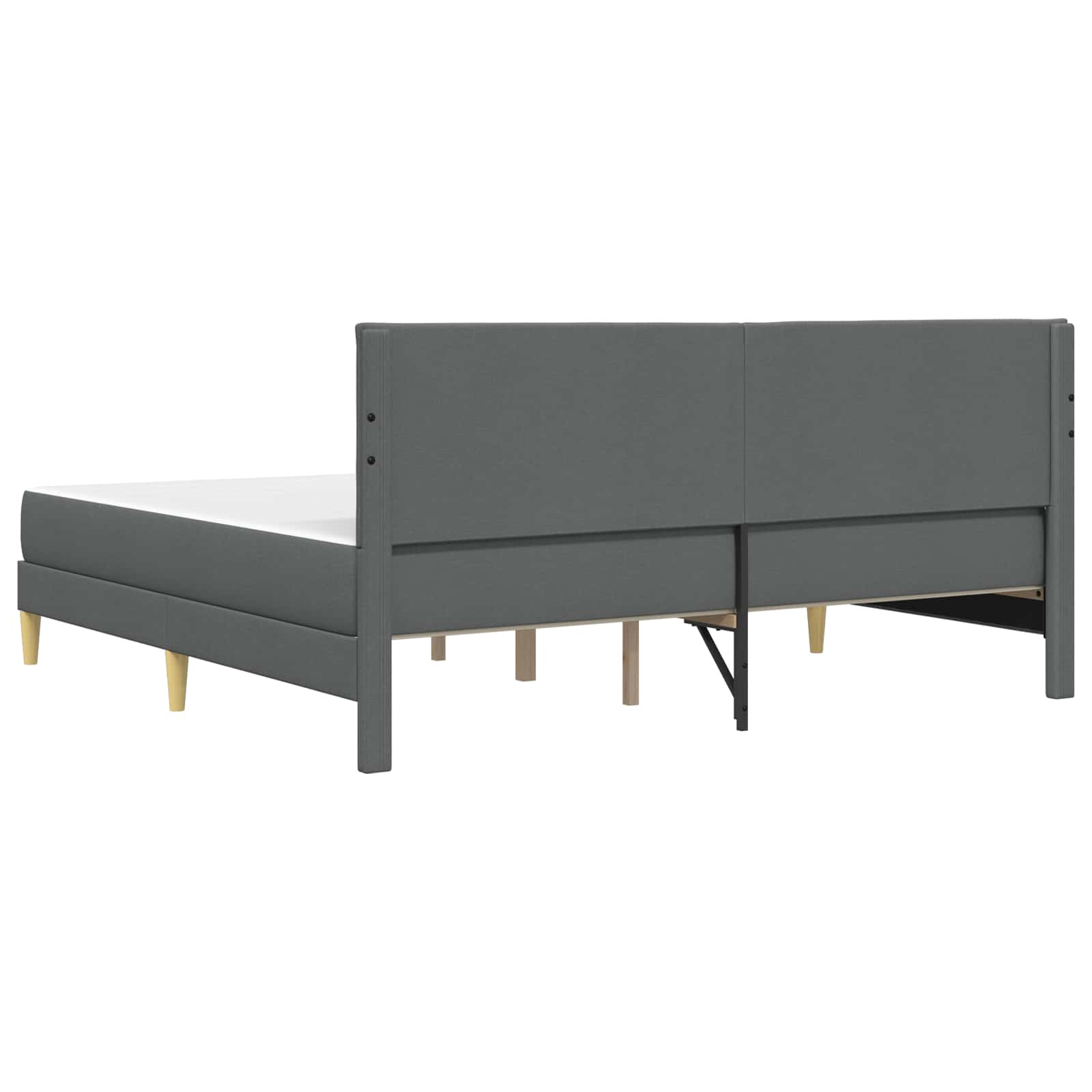 Konstrukcija postelje Temno siva 200 x 200 cm Poliester - slika 8