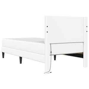 Rám postele s LED pásky s čelo Bílá 80 x 200 cm Umělá kůže - obrázek 10