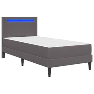 Rám postele s LED pásky s čelo Šedá 90 x 200 cm Umělá kůže - obrázek 5