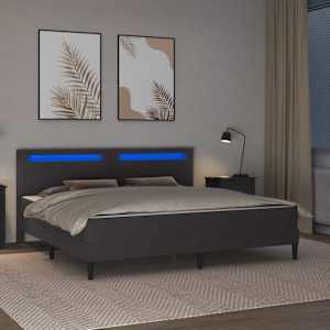 Rám postele s LED pásky s čelo Šedá 180 x 200 cm Umělá kůže - obrázek 4