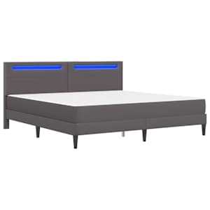 Rám postele s LED pásky s čelo Šedá 180 x 200 cm Umělá kůže - obrázek 5