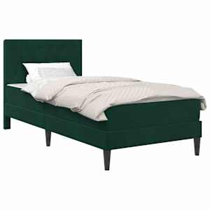 vidaXL Voodiraam madratsiga peaga Tume rohelise 80 x 200 cm Samet