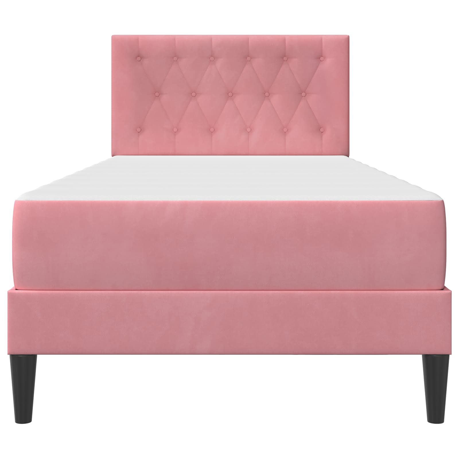 Posteljni okvir z vzmetnico z vzglavjem Roza 80 x 200 cm Žamet - slika 6