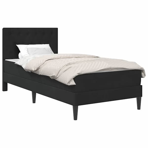 vidaXL Voodiraam madratsiga peaga Must 80 x 200 cm Samet