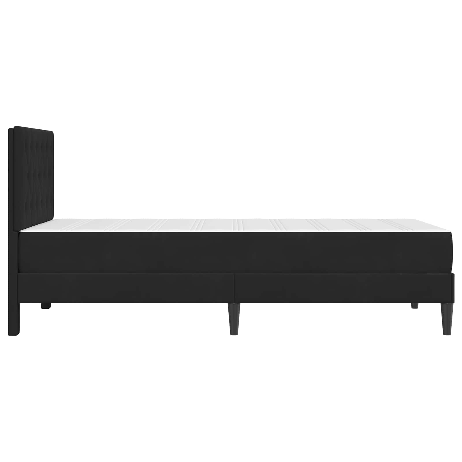 Posteljni okvir z vzmetnico z vzglavjem Črna 80 x 200 cm Žamet - slika 7