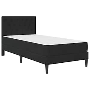 Rám postele s matrací s čelo Černý 90 x 200 cm samet - obrázek 3