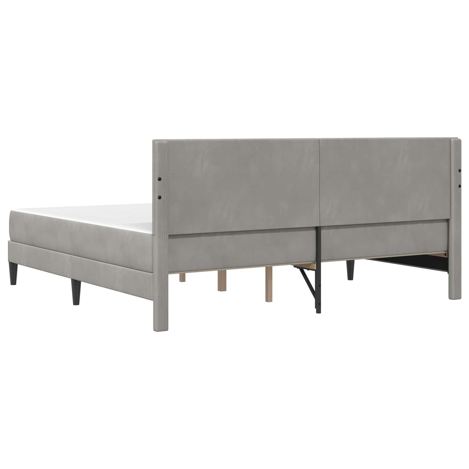 Rám postele s matrací s čelo Světle šedá 200 x 200 cm samet - obrázek 8