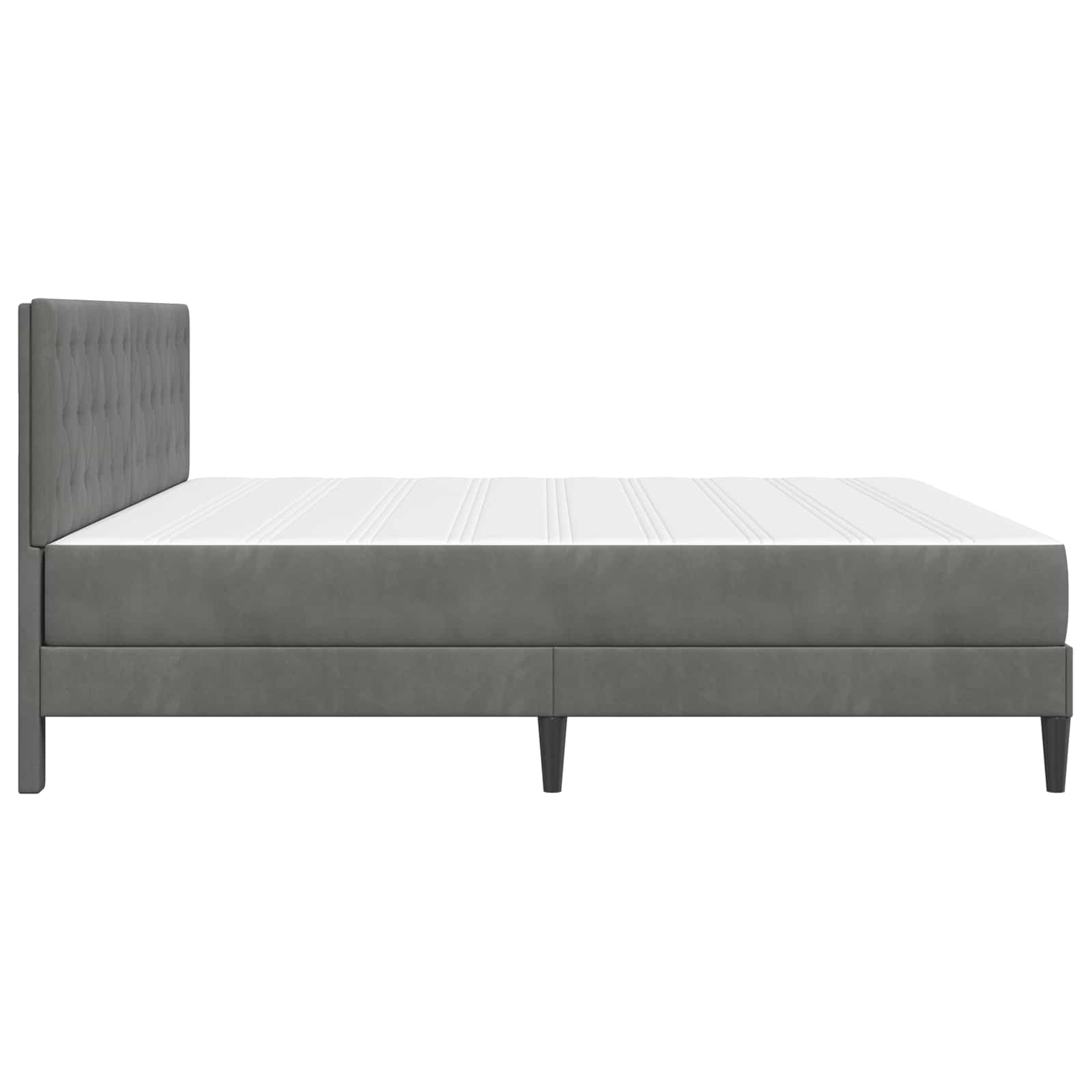 Rám postele s matrací s čelo Tmavě šedá 200 x 200 cm samet - obrázek 7