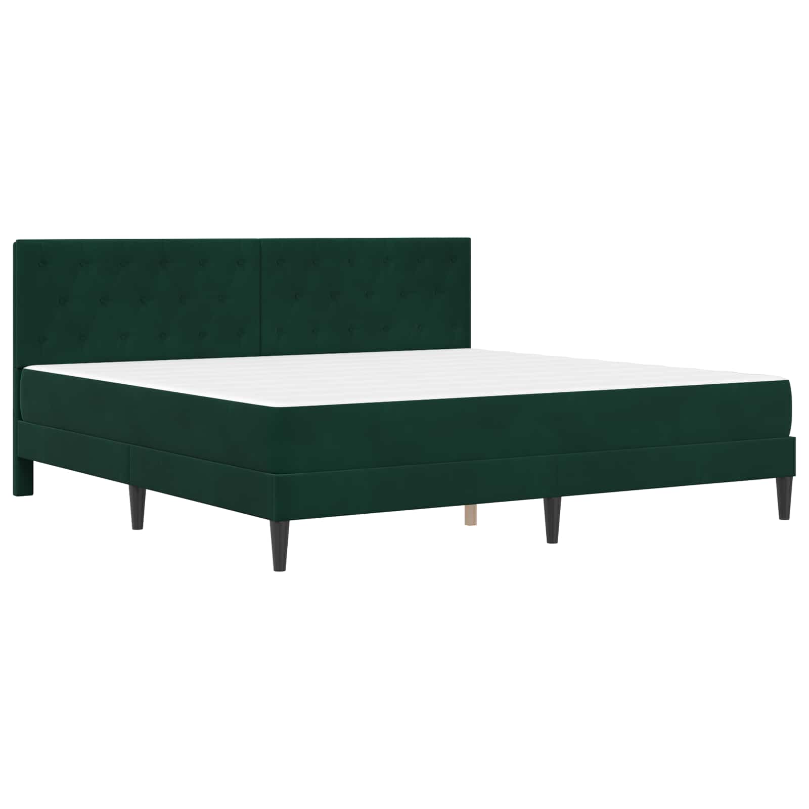 Rám postele s matrací s čelo Tmavě zelená 200 x 200 cm samet - obrázek 3