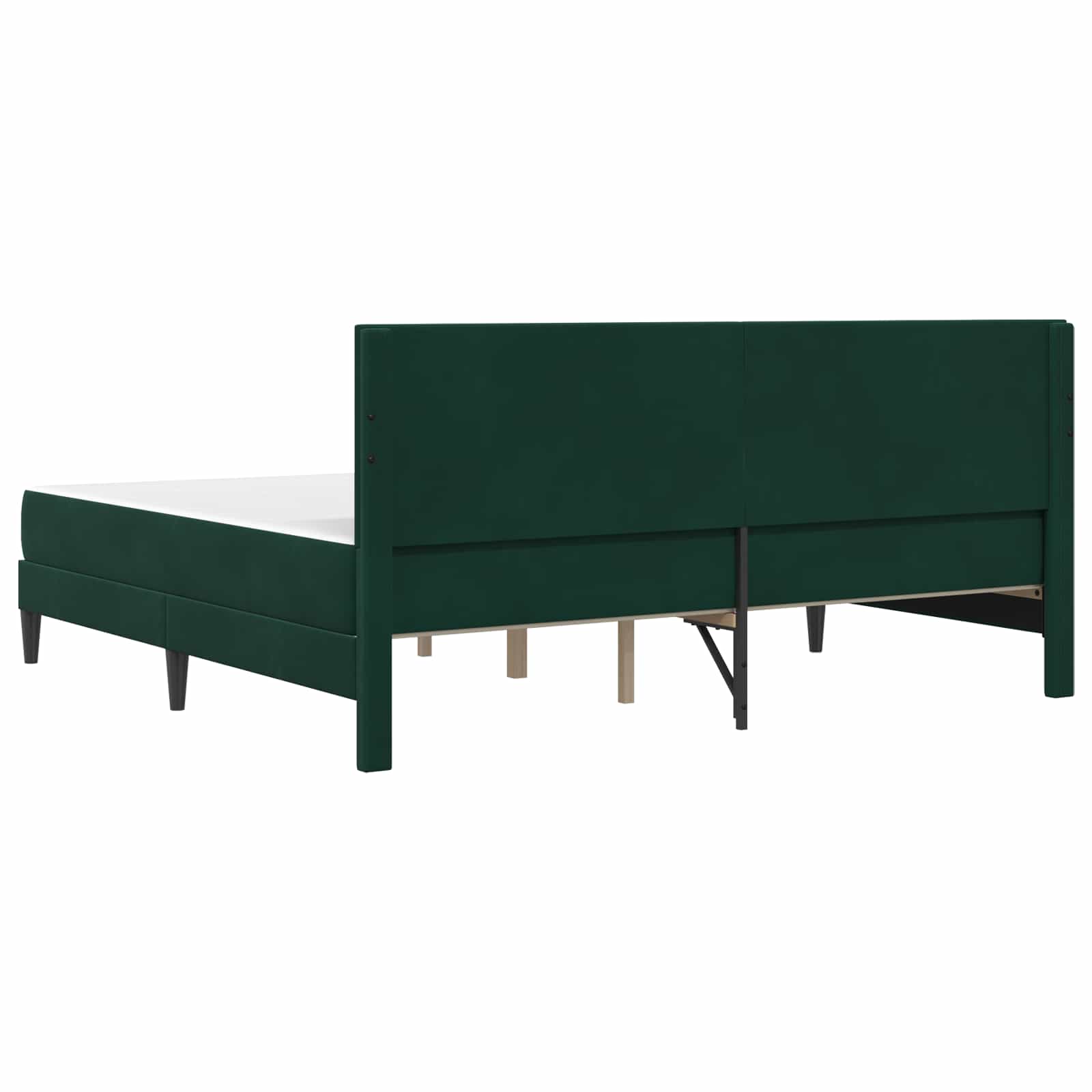 Rám postele s matrací s čelo Tmavě zelená 200 x 200 cm samet - obrázek 8