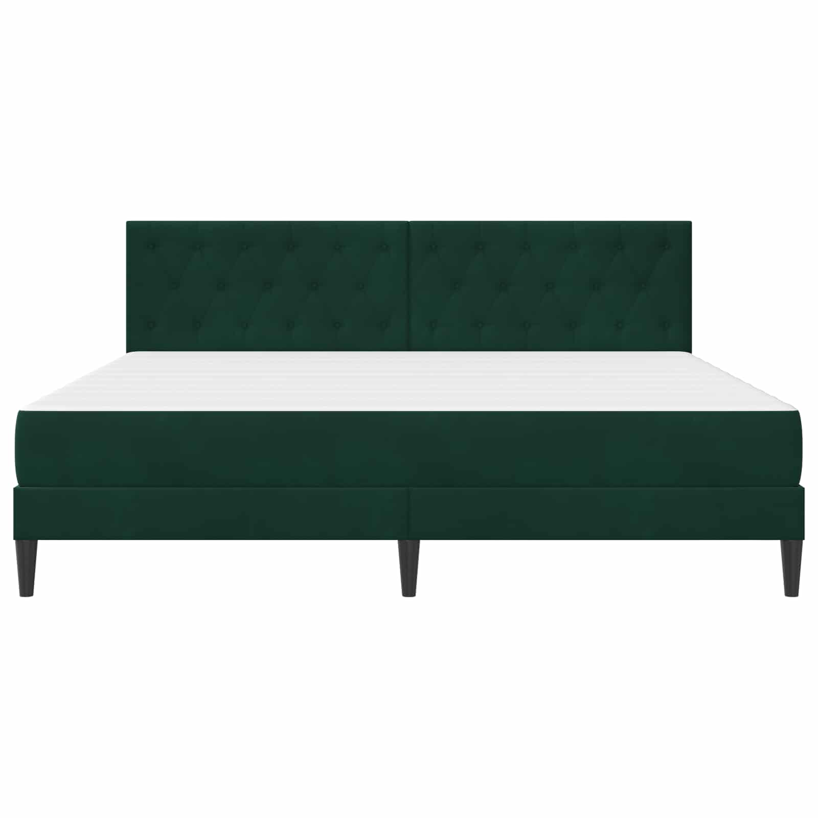Rám postele s matrací s čelo Tmavě zelená 200 x 200 cm samet - obrázek 6
