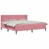 vidaXL Voodiraam madratsiga peaga Roosa 200 x 200 cm Samet
