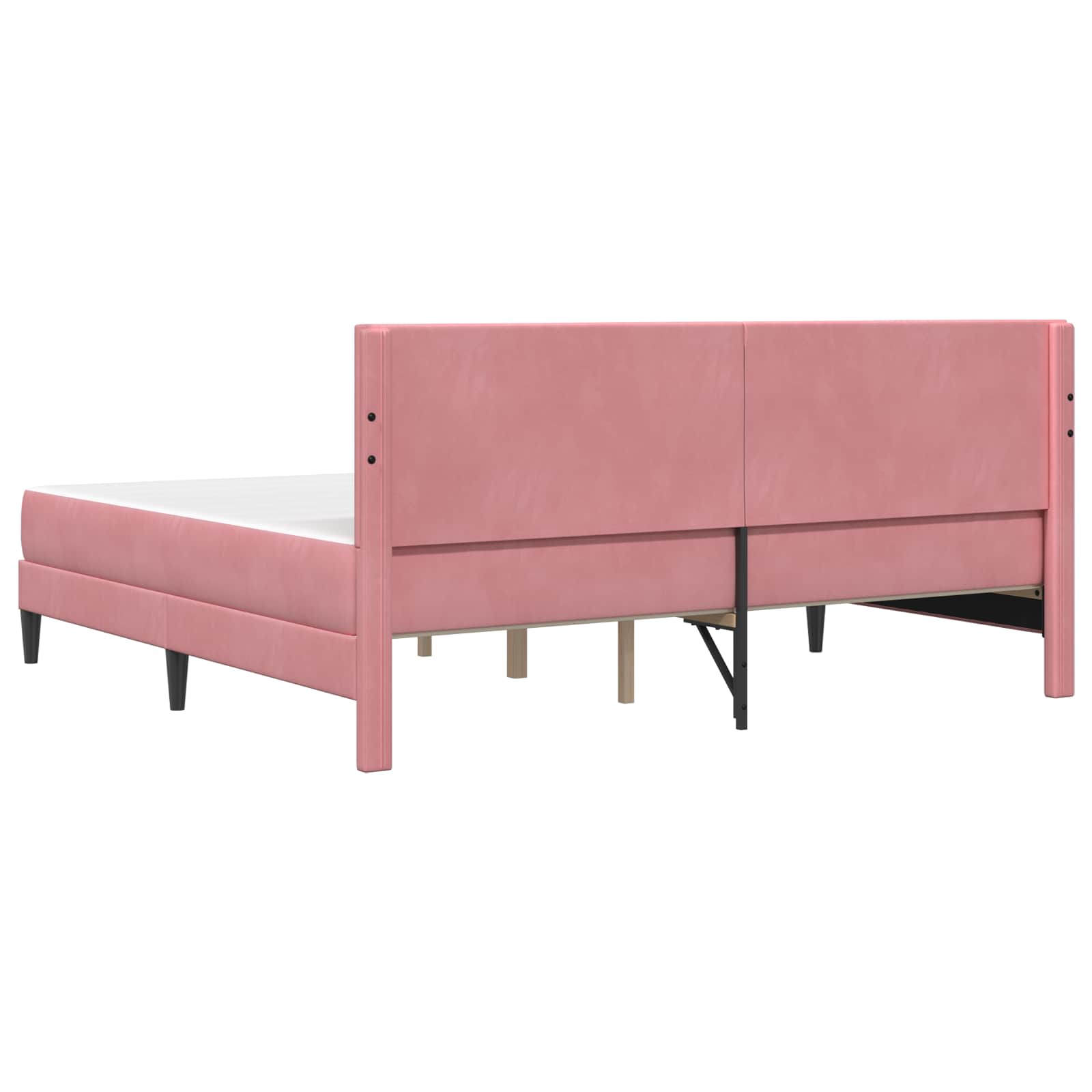 Rám postele s matrací s čelo Růžová 200 x 200 cm samet - obrázek 8