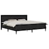 vidaXL Voodiraam madratsiga peaga Must 200 x 200 cm Samet