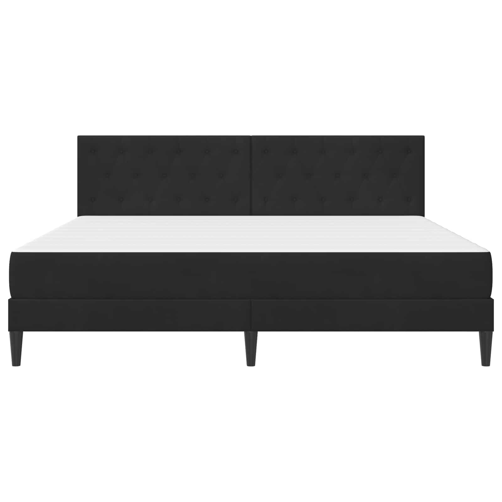 Rám postele s matrací s čelo Černý 200 x 200 cm samet - obrázek 6