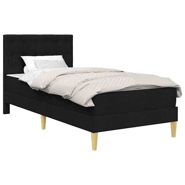 vidaXL Voodiraam madratsiga peaga Must 80 x 200 cm kangas