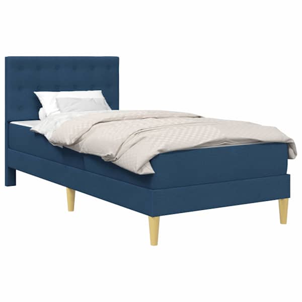 vidaXL Voodiraam madratsiga peaga Sinine 80 x 200 cm kangas
