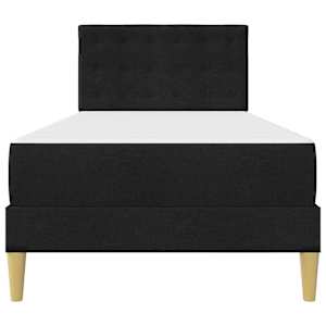 Rám postele s matrací s čelo Černý 100 x 200 cm textil - obrázek 6