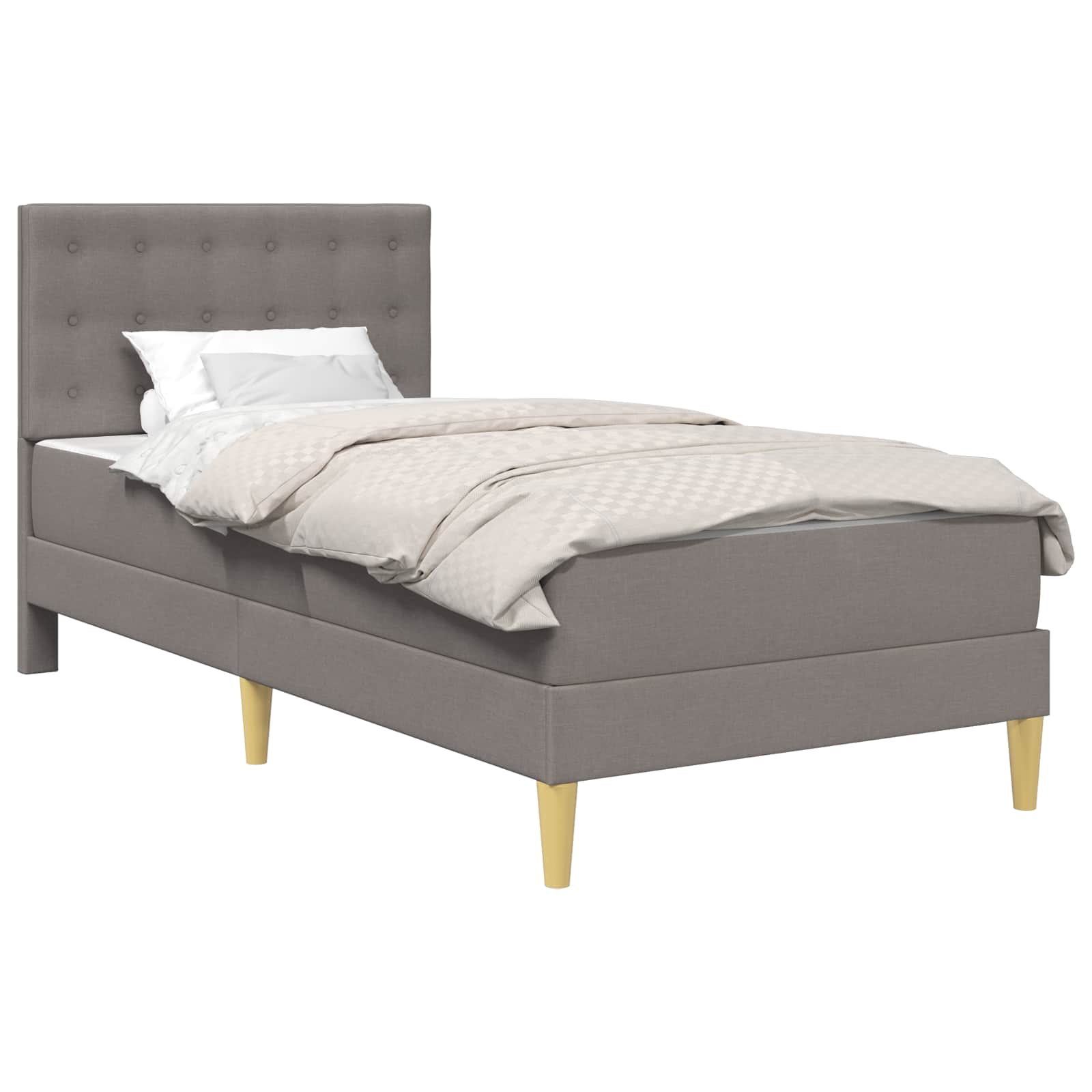 Rám postele s matrací s čelo Taupe 100 x 200 cm textil - obrázek 2