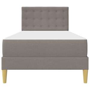Rám postele s matrací s čelo Taupe 100 x 200 cm textil - obrázek 6