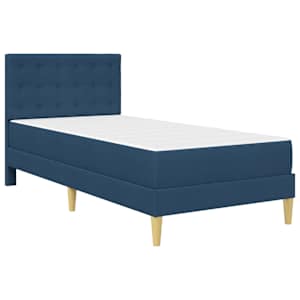 Rám postele s matrací s čelo Modrá 100 x 200 cm textil - obrázek 3