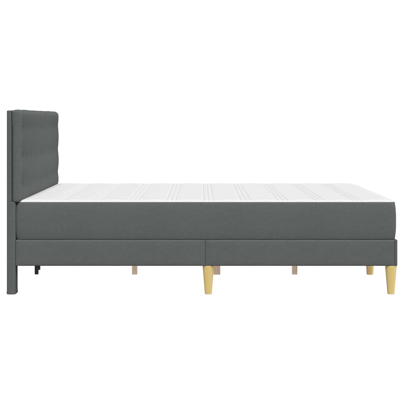 Posteljni okvir z vzmetnico Temno siva 120 x 190 cm blago - slika 7