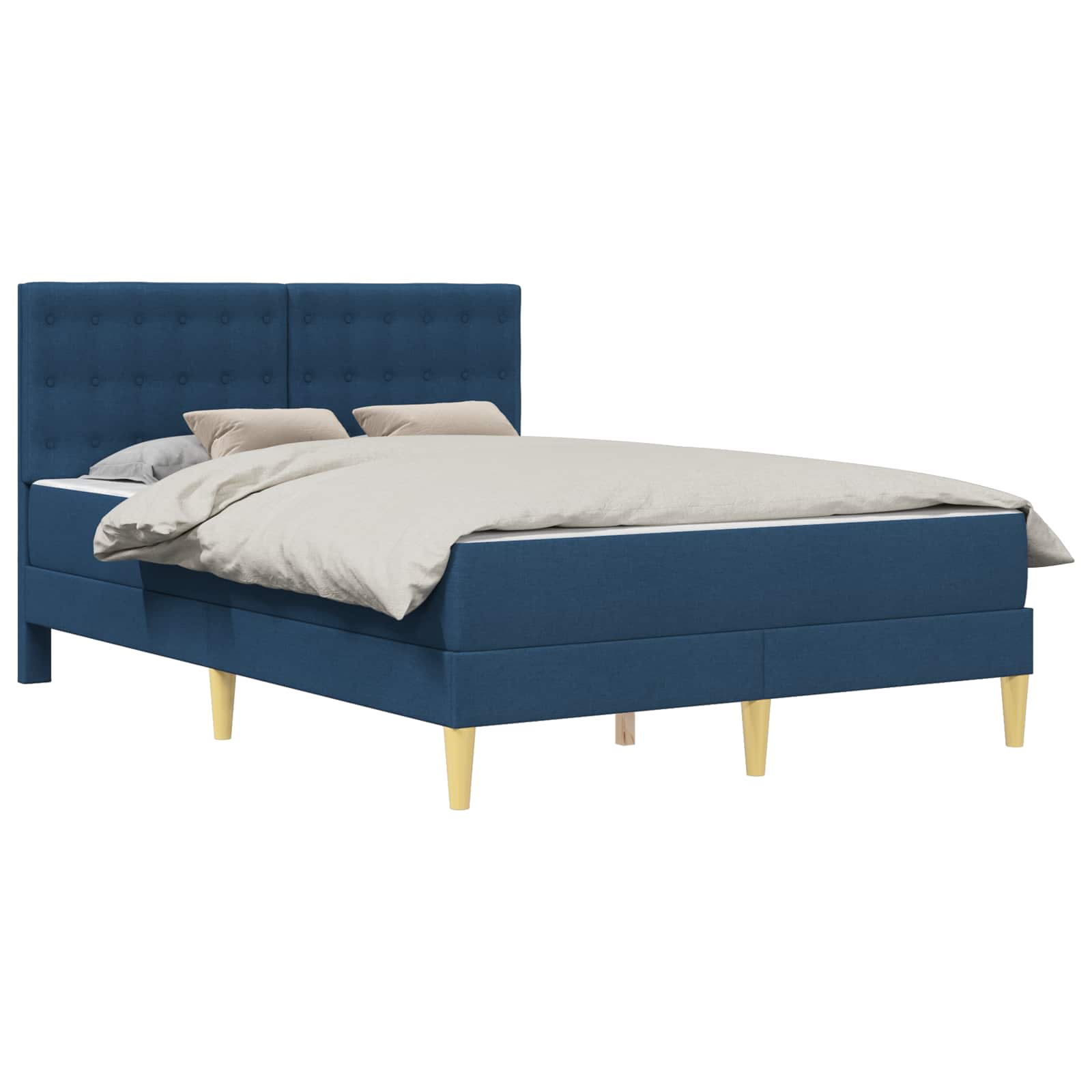 VidaXL Bedframe Met Matras Met Hoofdeinde Blauw 120 X 200 Cm Stof