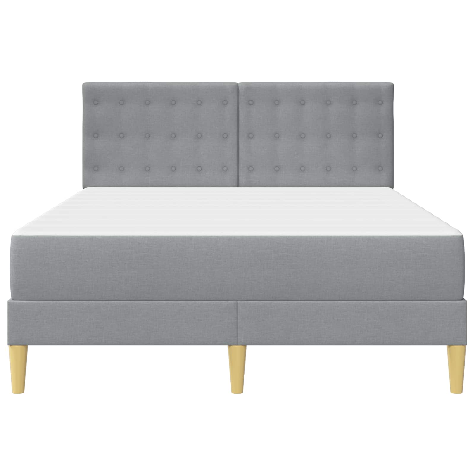 Rám postele s matrací s čelo Světle šedá 140 x 190 cm textil - obrázek 6