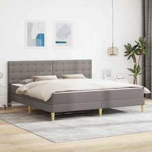 Rám postele s matrací s čelo Taupe 180 x 200 cm textil - obrázek 1