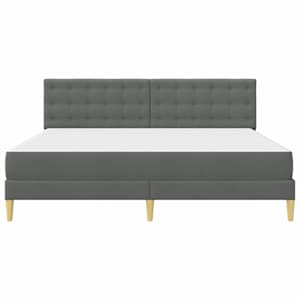 Rám postele s matrací s čelo Tmavě šedá 200 x 200 cm textil - obrázek 6