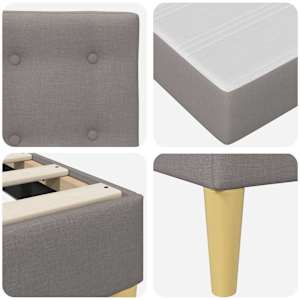 Rám postele s matrací s čelo Taupe 200 x 200 cm textil - obrázek 9