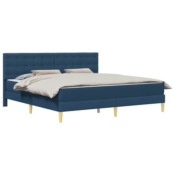 vidaXL Voodiraam madratsiga peaga Sinine 200 x 200 cm kangas