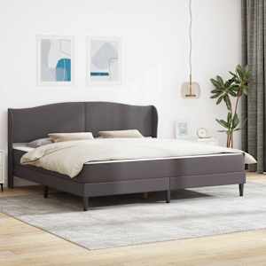 Rám postele s čelo Šedá 200 x 200 cm Umělá kůže - obrázek 1