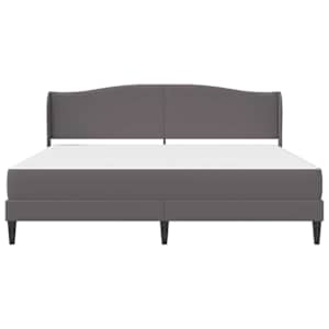 Rám postele s čelo Šedá 200 x 200 cm Umělá kůže - obrázek 6