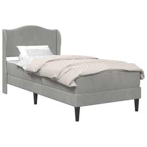 vidaXL Voodi raam peaga 2 tk Helehall 90 x 190 cm Samet