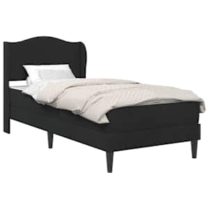 vidaXL Voodi raam peaga Must 90 x 190 cm Samet