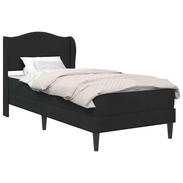 vidaXL Voodi raam peaga Must 90 x 190 cm Samet