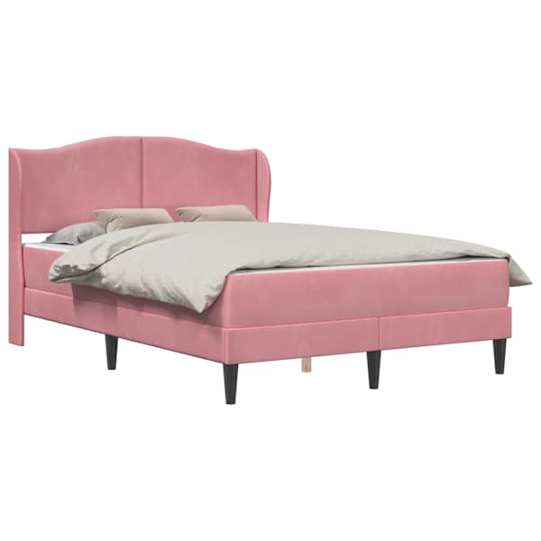 vidaXL Voodi raam peaga 2 tk Roosa 120 x 190 cm Samet