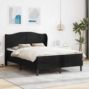 Rám postele s čelo 2 pcs Černá 120 x 190 cm Samet - obrázek 1