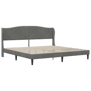 Rám postele s čelo Tmavě šedá 200 x 200 cm Samet - obrázek 4