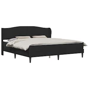 vidaXL Voodi raam peaga Must 200 x 200 cm Samet