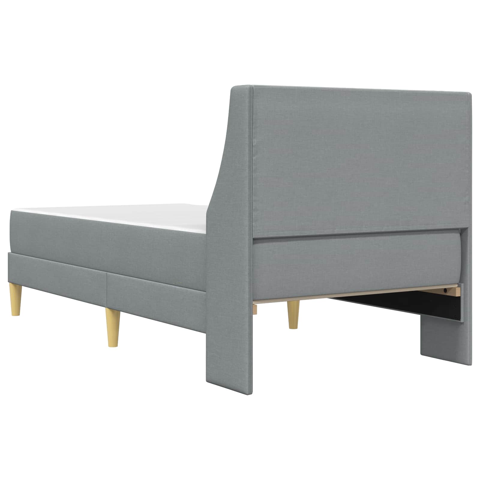 Posteljni okvir z vzmetnico Svetlo siva 90 x 190 cm blago - slika 8