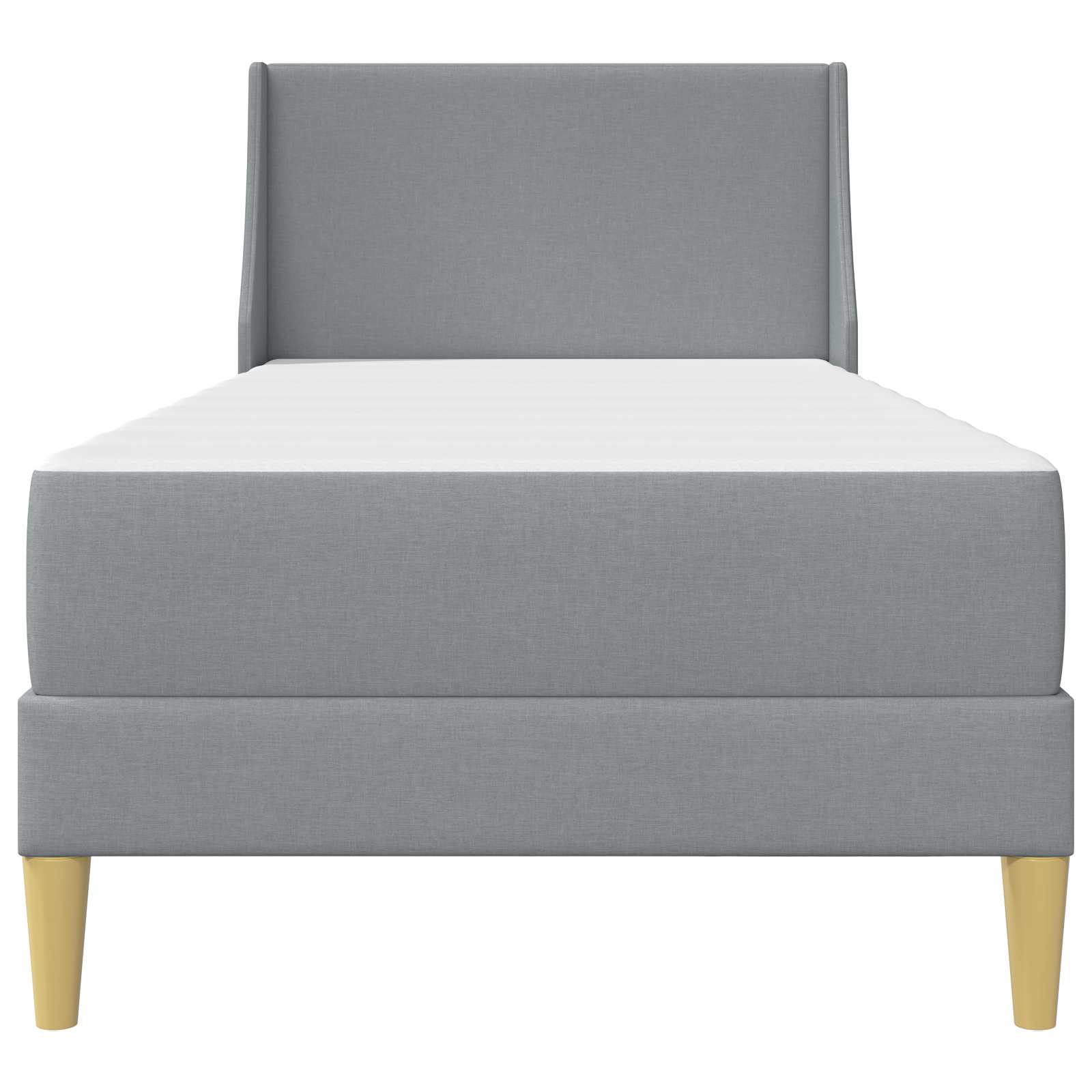Posteljni okvir z vzmetnico Svetlo siva 90 x 190 cm blago - slika 6
