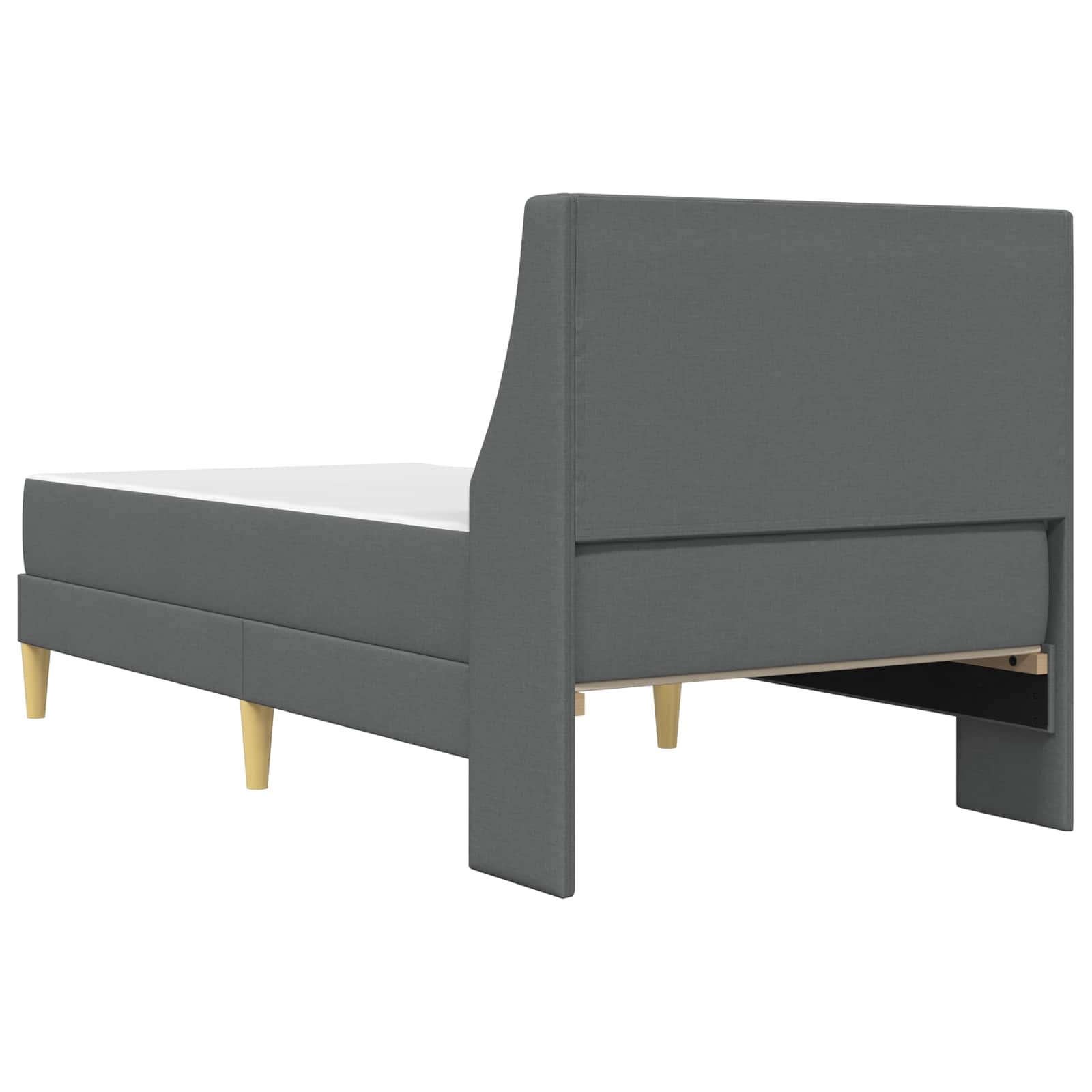 Posteljni okvir z vzmetnico Temno siva 90 x 190 cm blago - slika 8